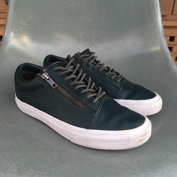 vans leather green